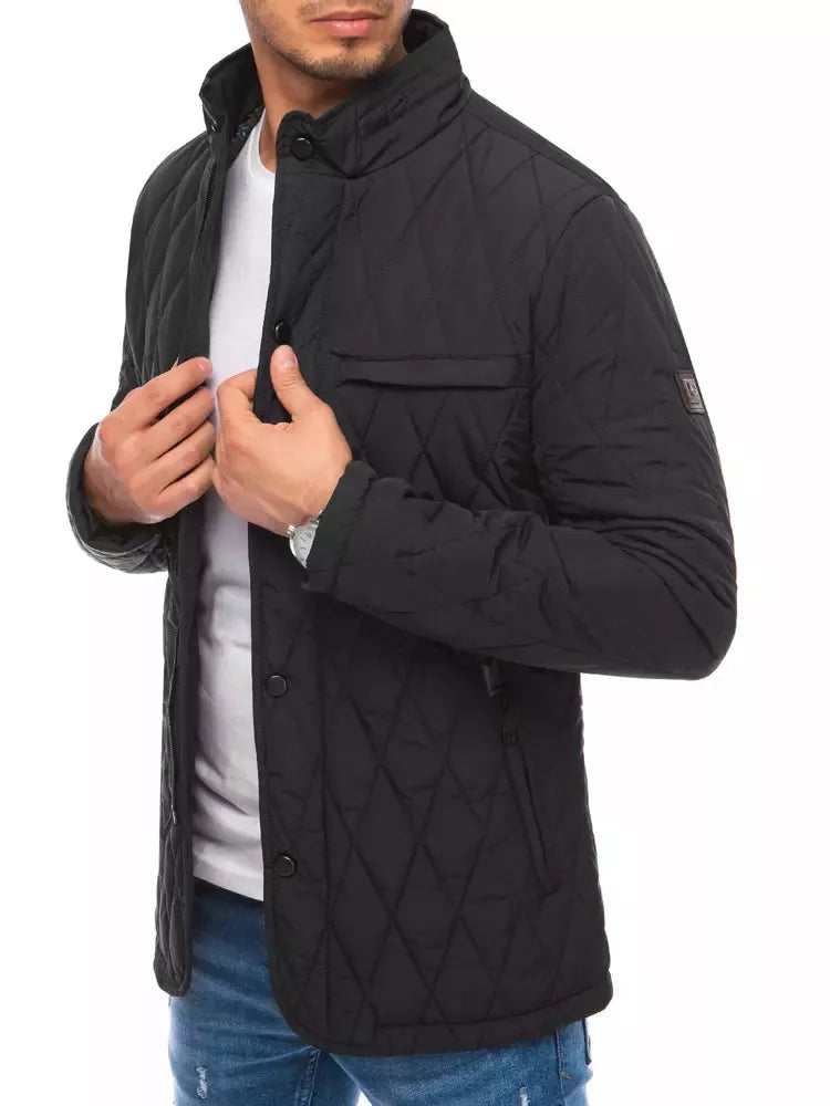 Men's quilted black jacket Midon
