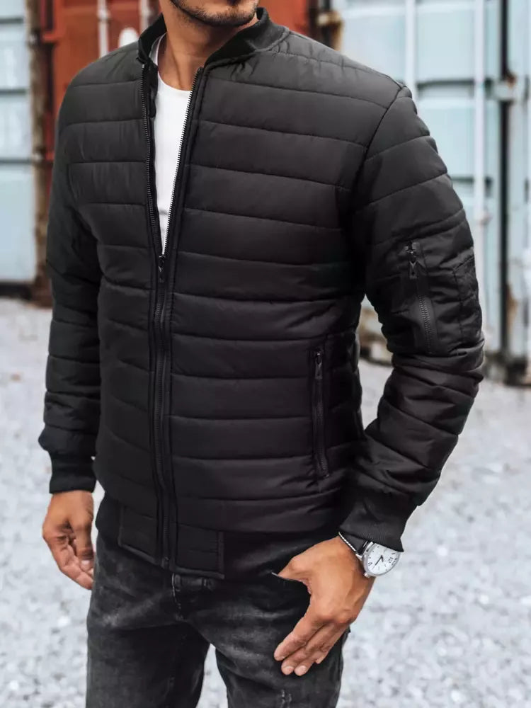 Men's black quilted jacket Minti