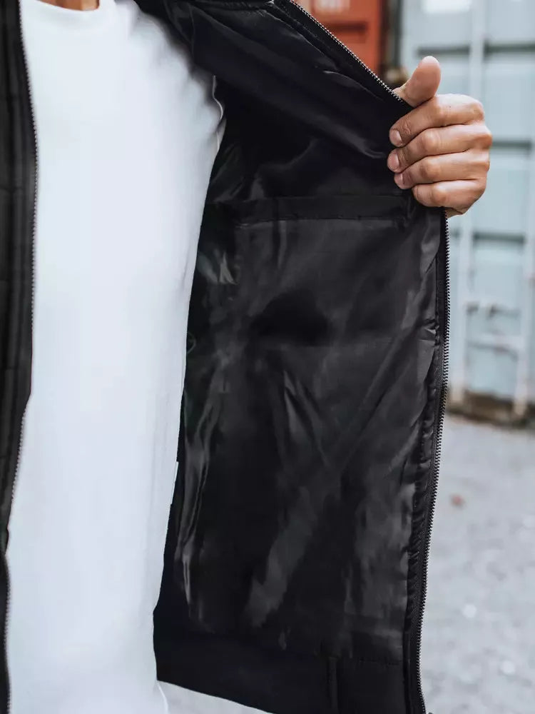 Men's black quilted jacket Minti