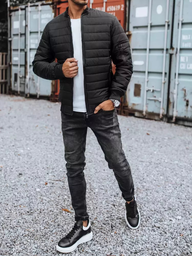 Men's black quilted jacket Minti
