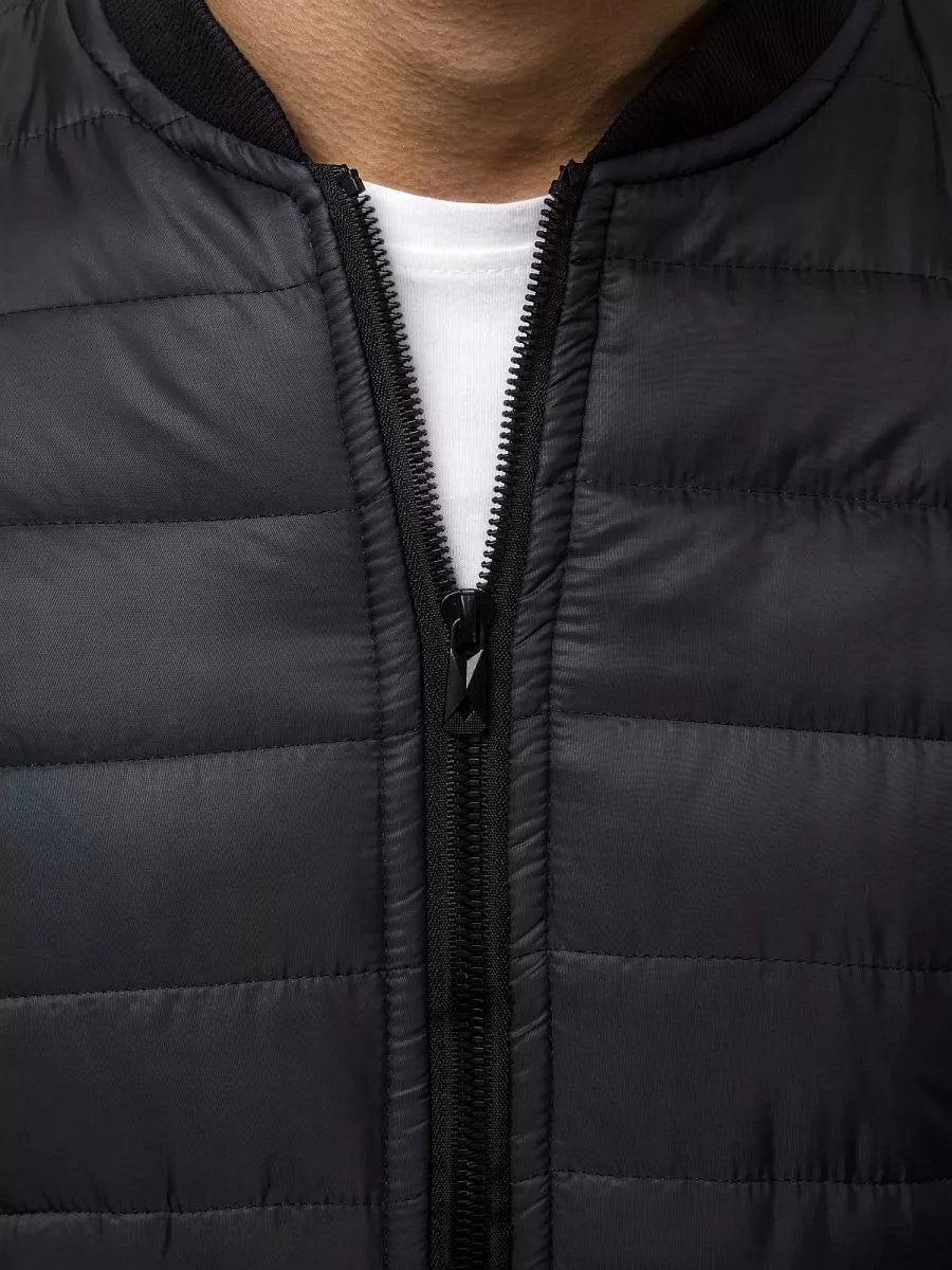 Men's black quilted jacket Minti