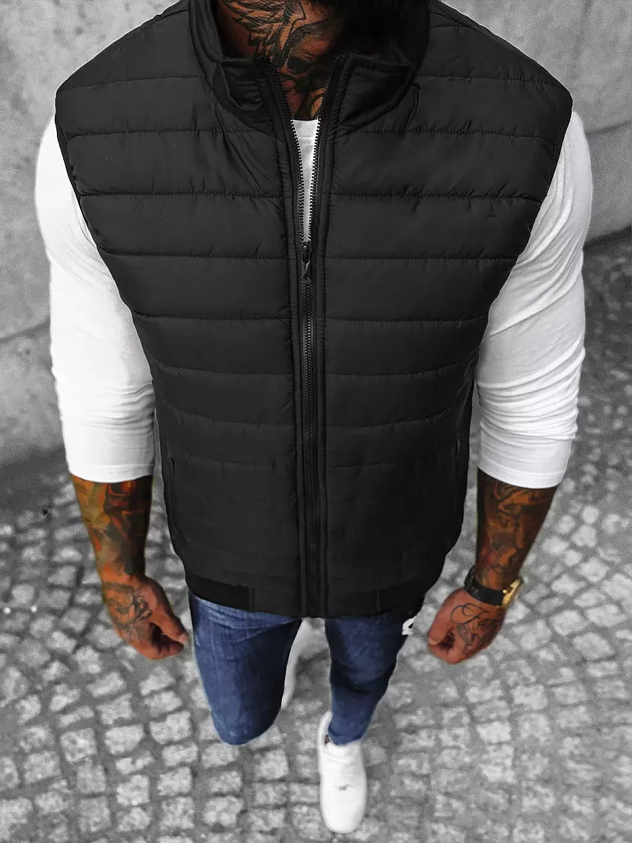 Men's quilted black vest Lider