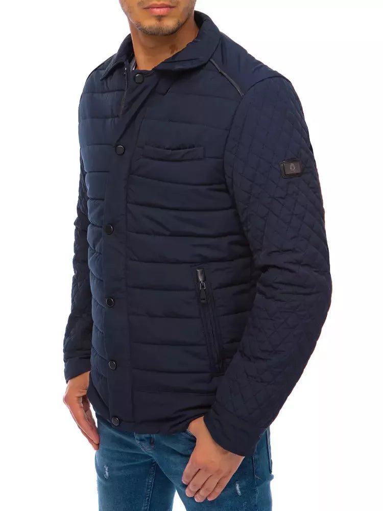 Men's quilted navy blue jacket Farrel