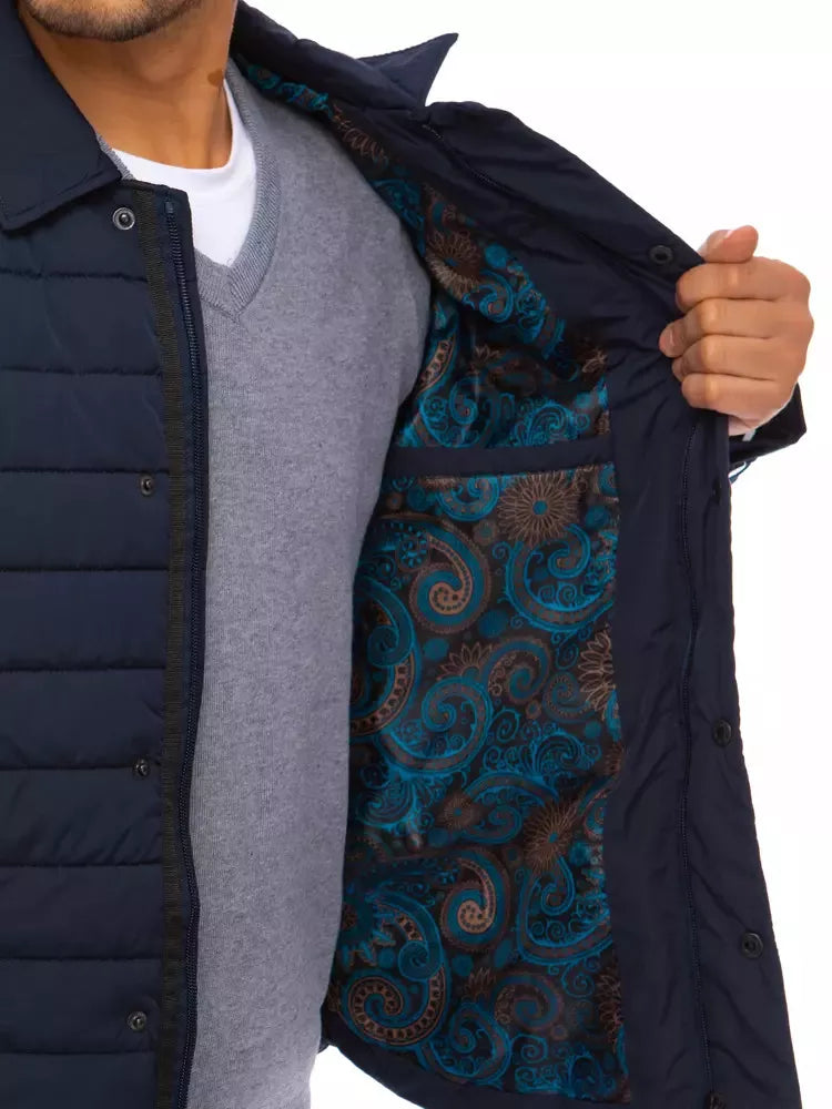 Men's quilted navy blue jacket Farrel