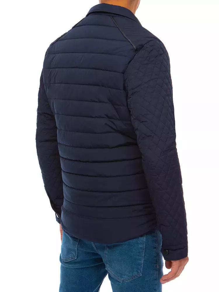 Men's quilted navy blue jacket Farrel
