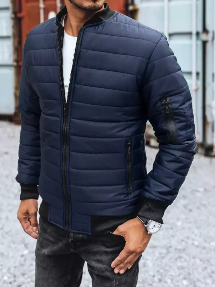 Men's quilted navy blue jacket Minti