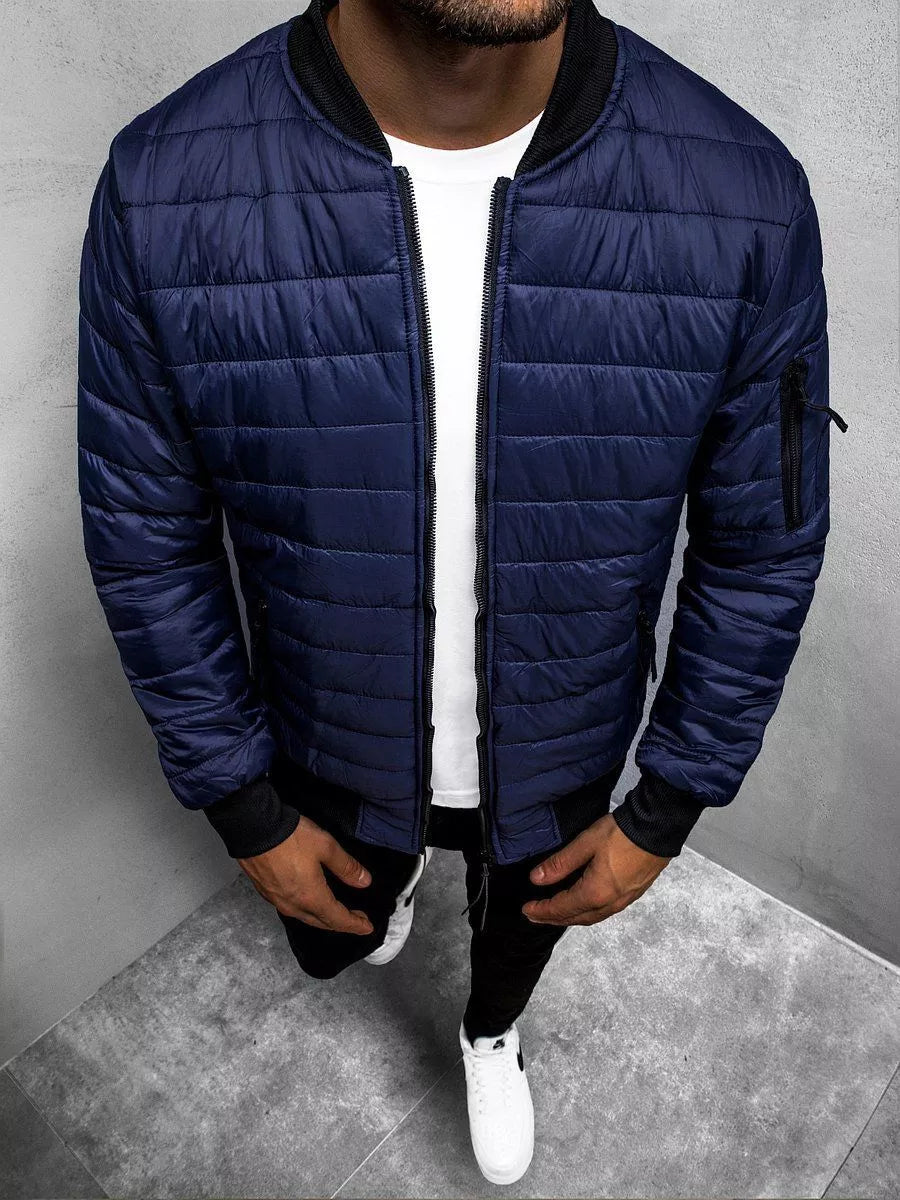 Men's quilted navy blue jacket Minti