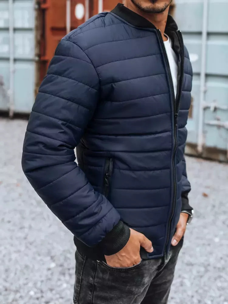 Men's quilted navy blue jacket Minti
