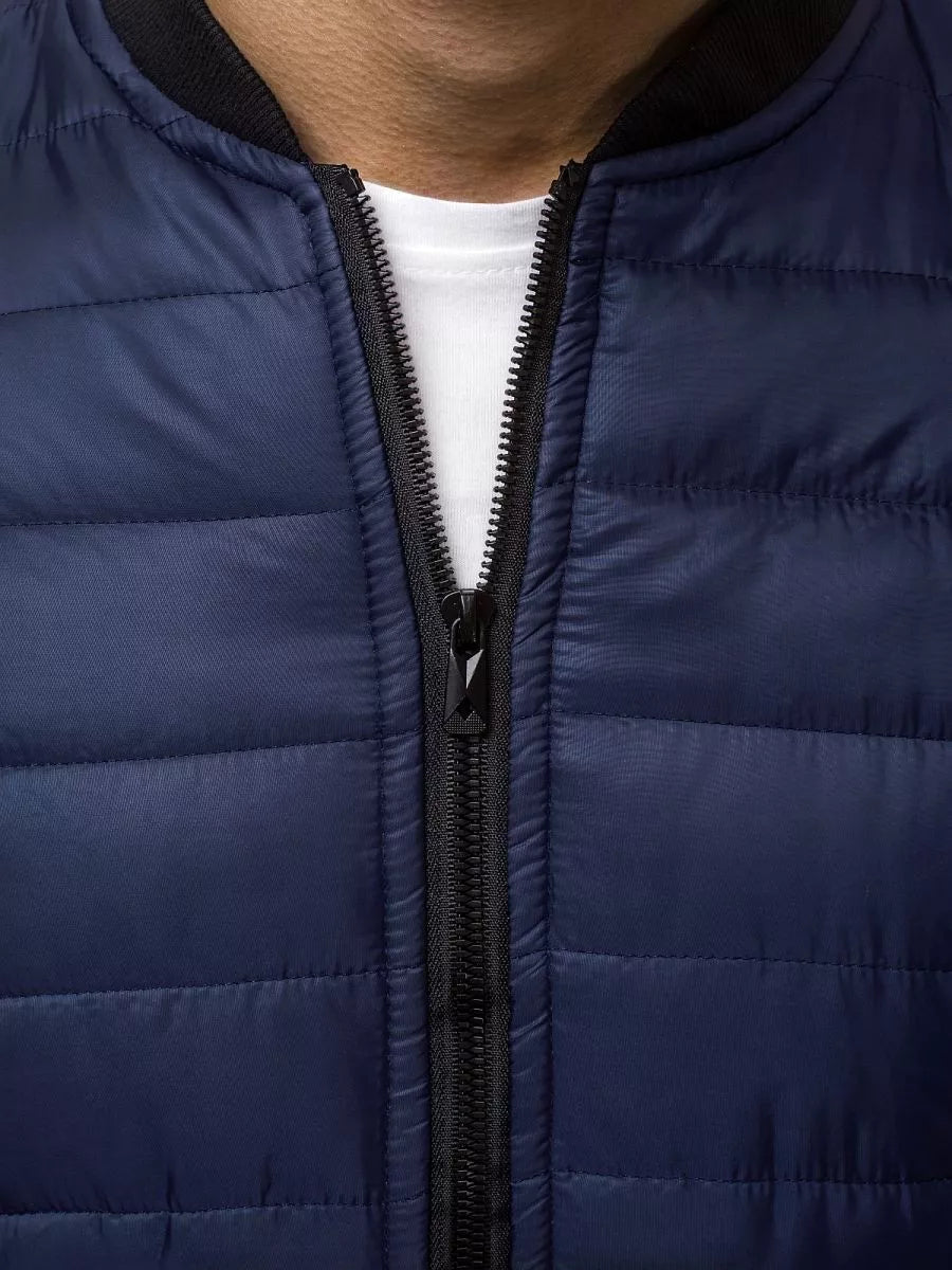Men's quilted navy blue jacket Minti