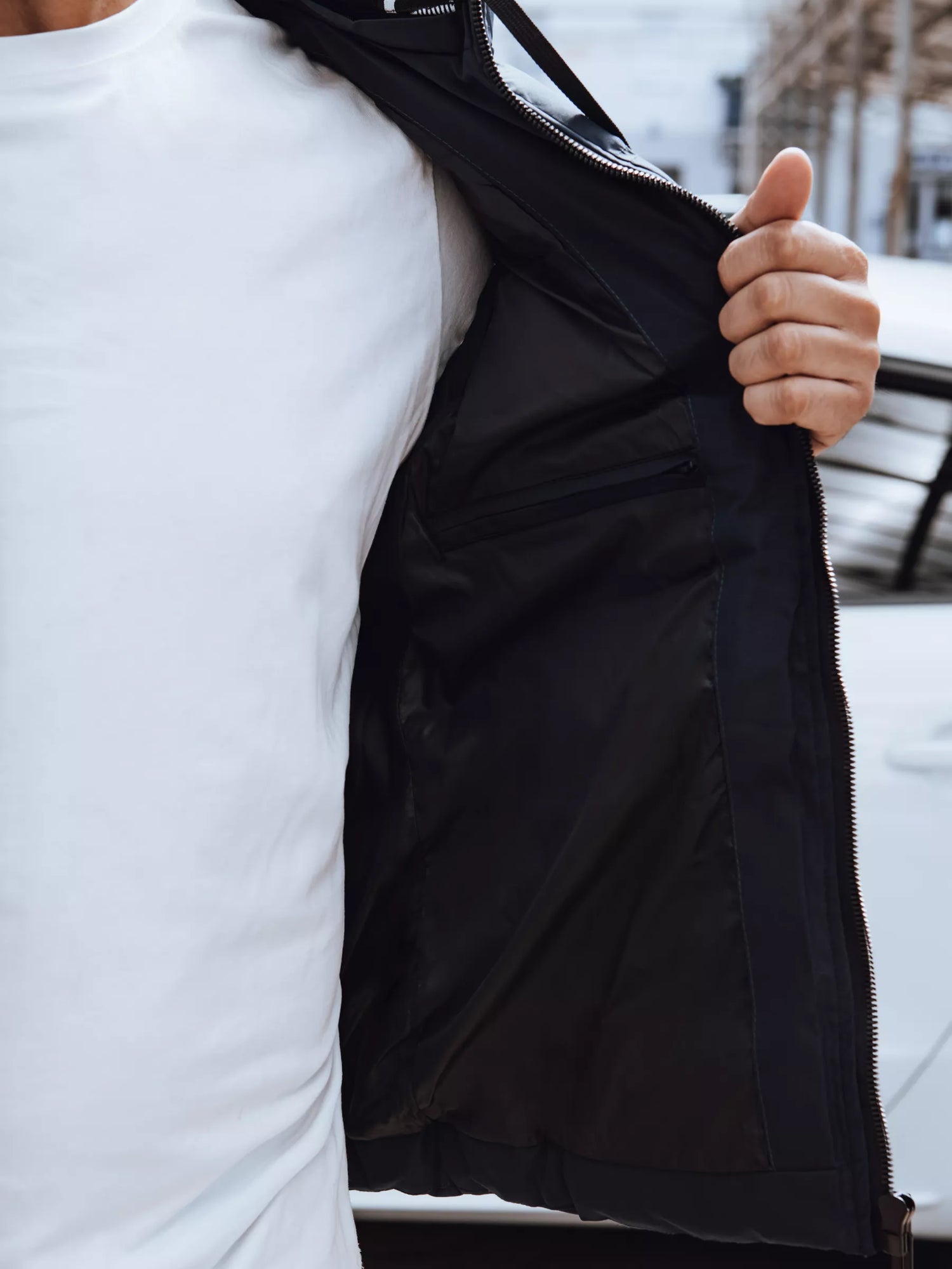 Men's quilted dark blue vest Eiten