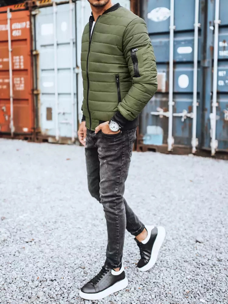 Men's green quilted jacket Minti