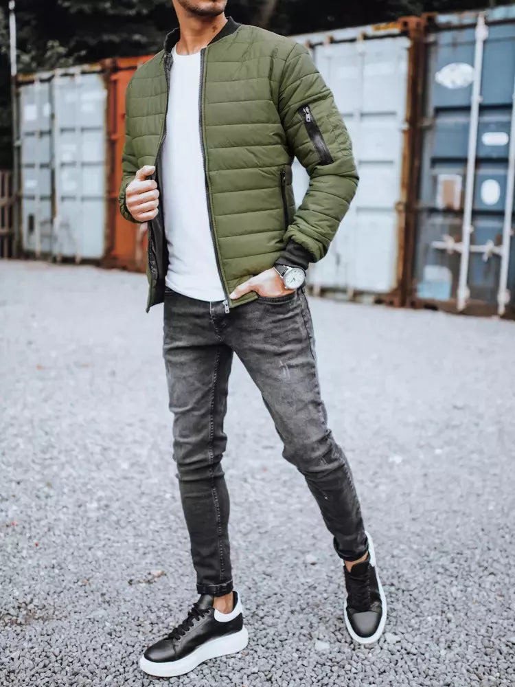 Men's green quilted jacket Minti