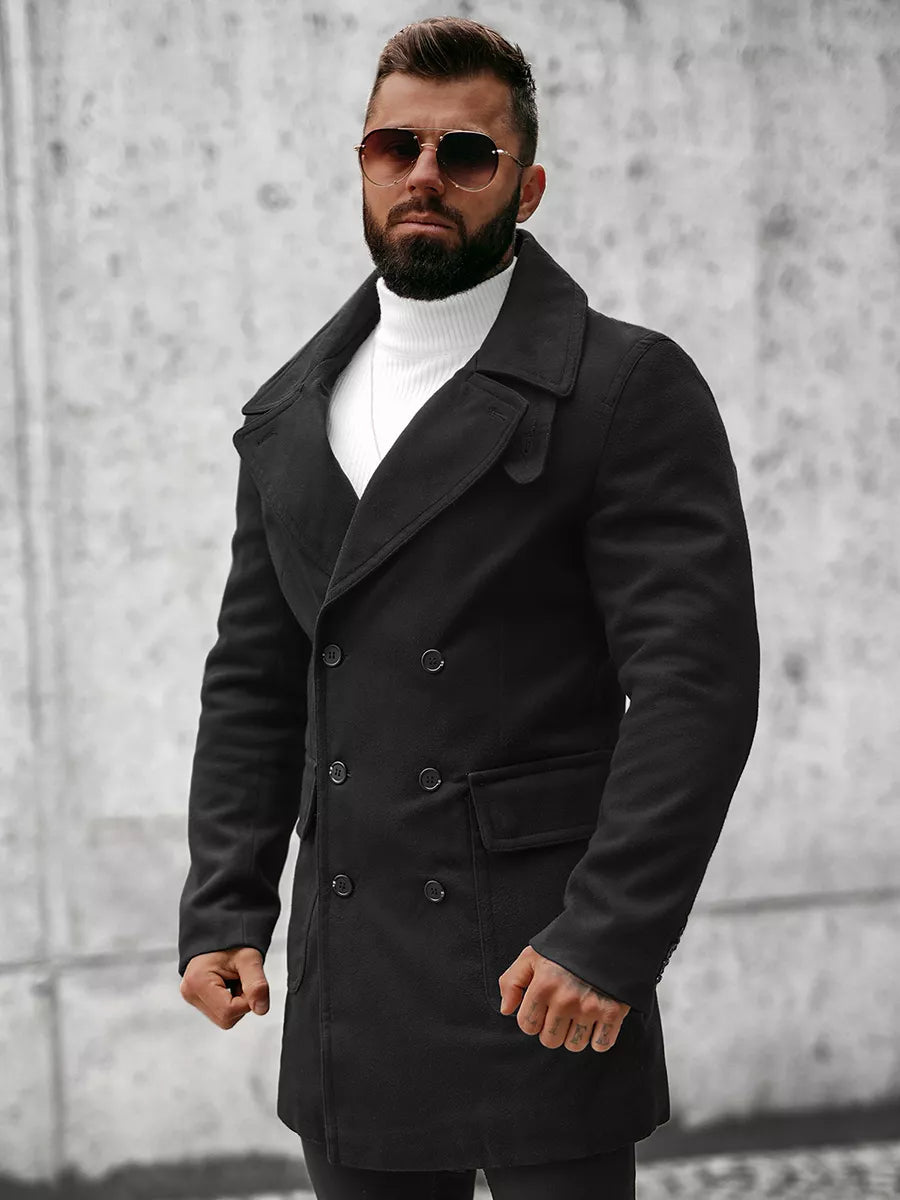 Stylish black autumn men's coat Nova