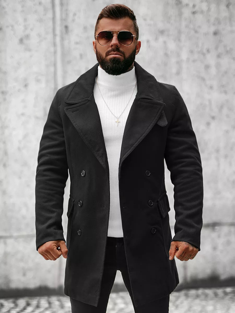 Stylish black autumn men's coat Nova