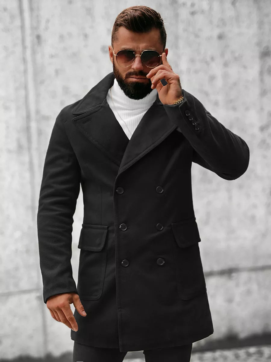 Stylish black autumn men's coat Nova