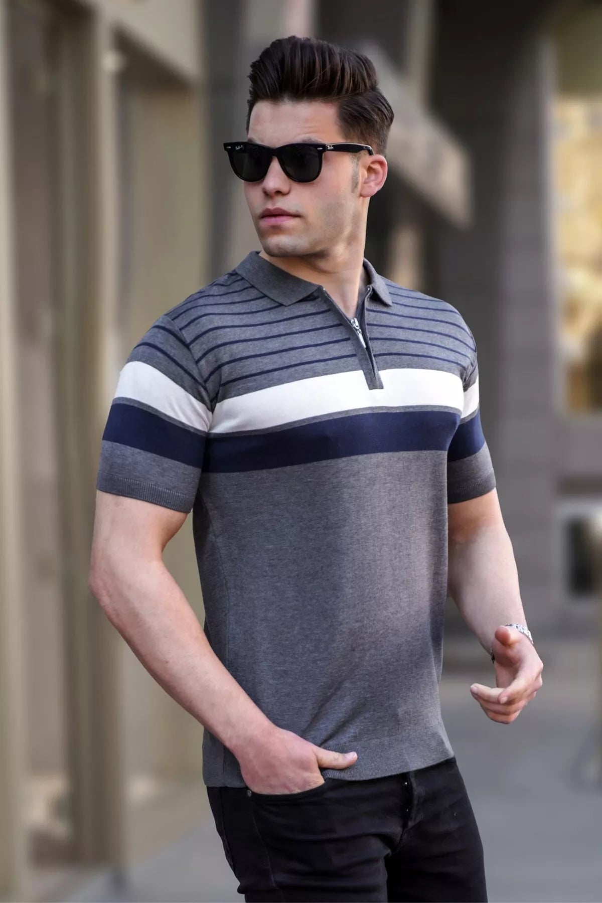 Men's gray T-shirt Tonil