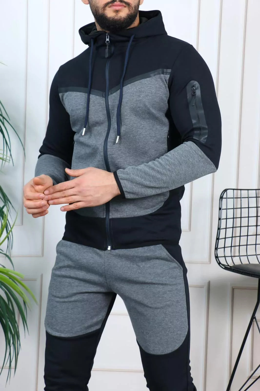 Men's sports set grey - black Rener
