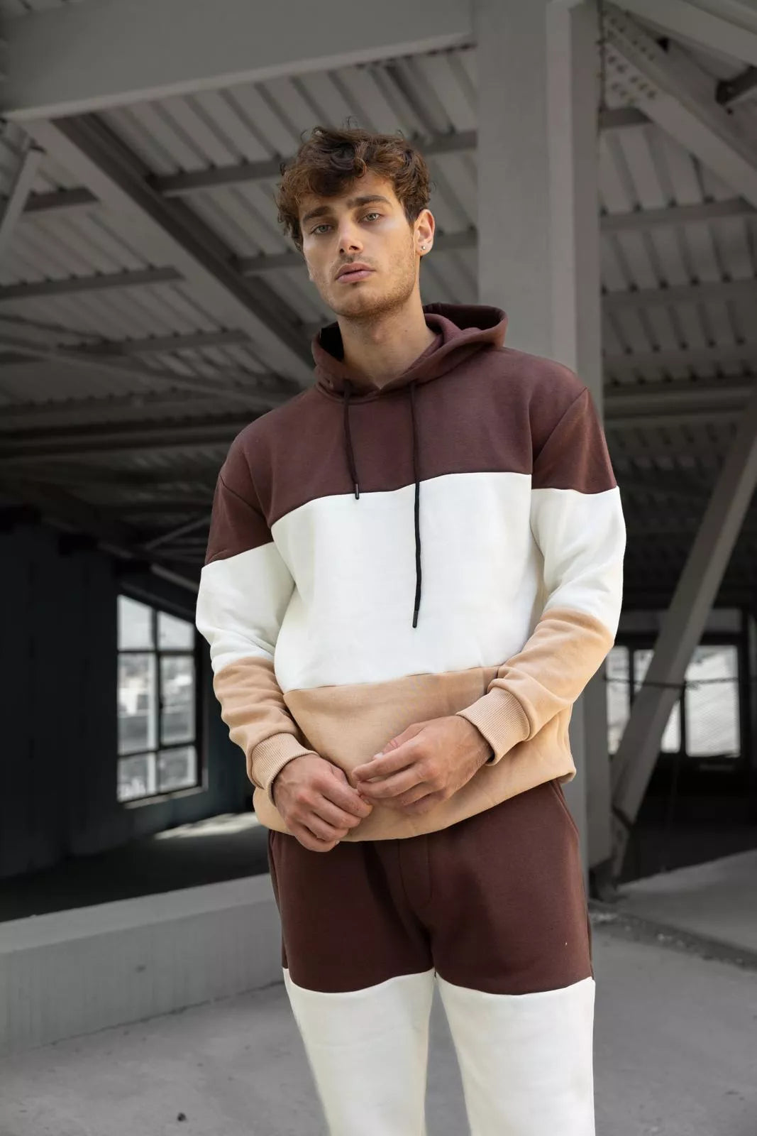 Men's three-color brown tracksuit One