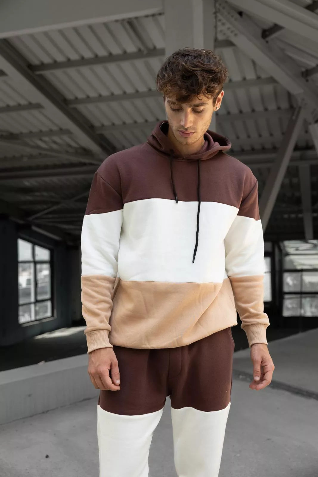 Men's three-color brown tracksuit One