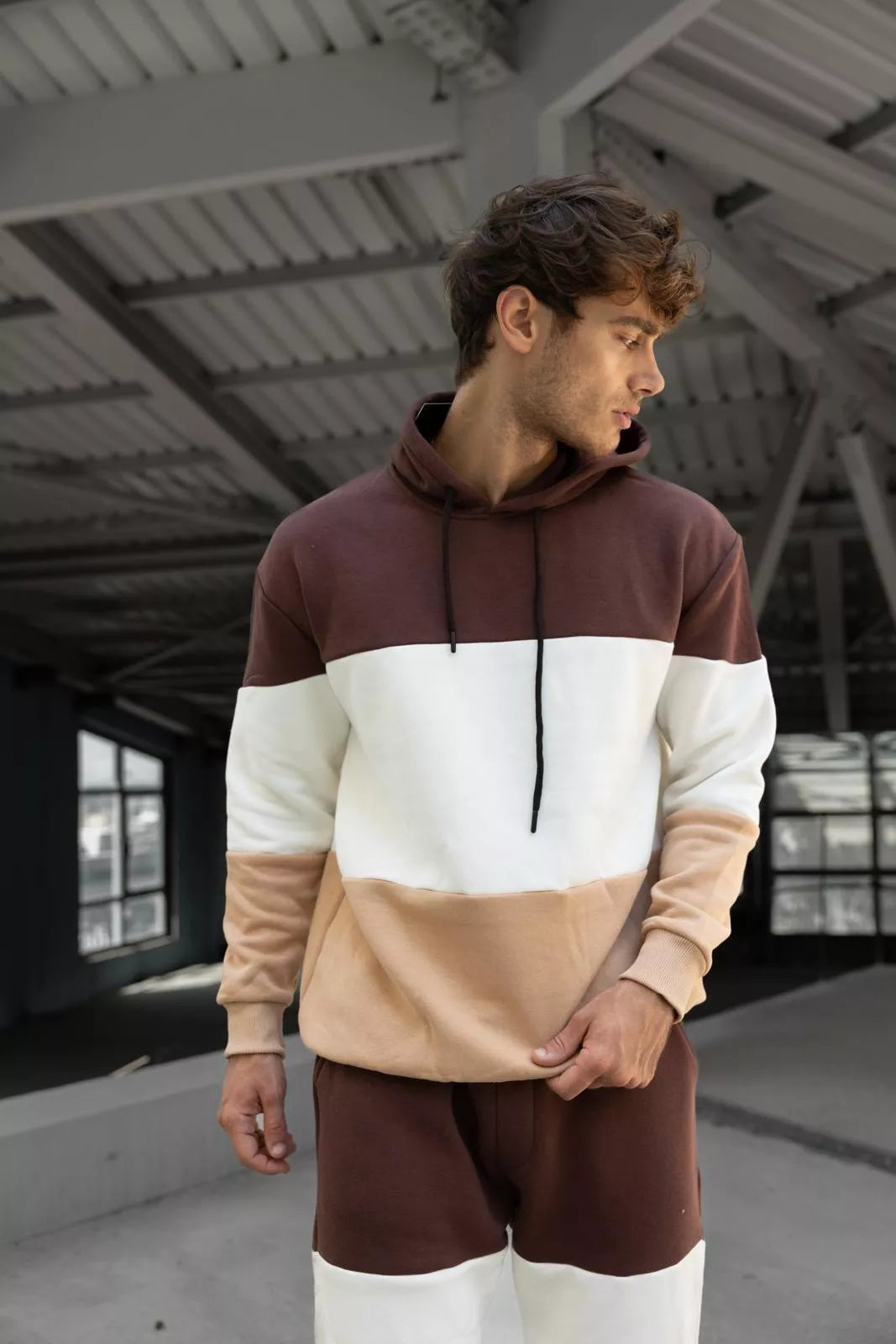 Men's three-color brown tracksuit One