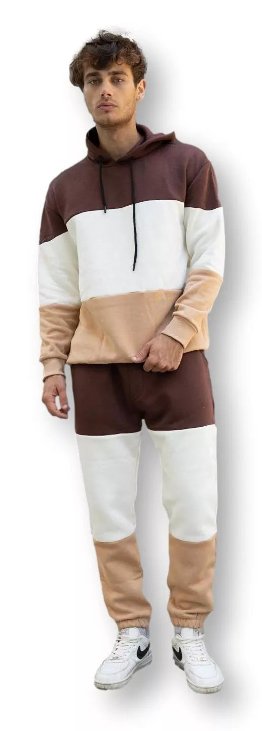 Men's three-color brown tracksuit One