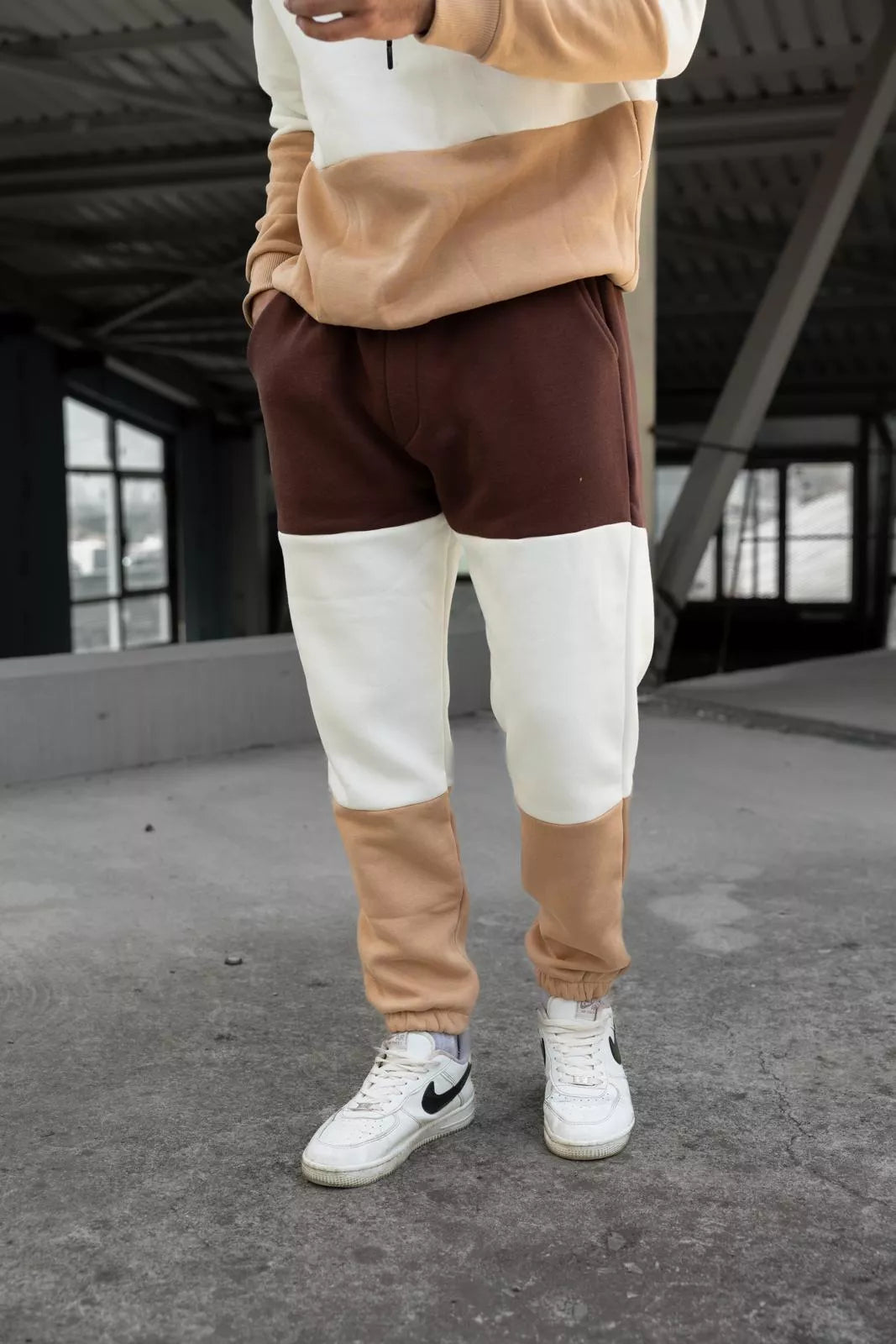 Men's three-color brown tracksuit One