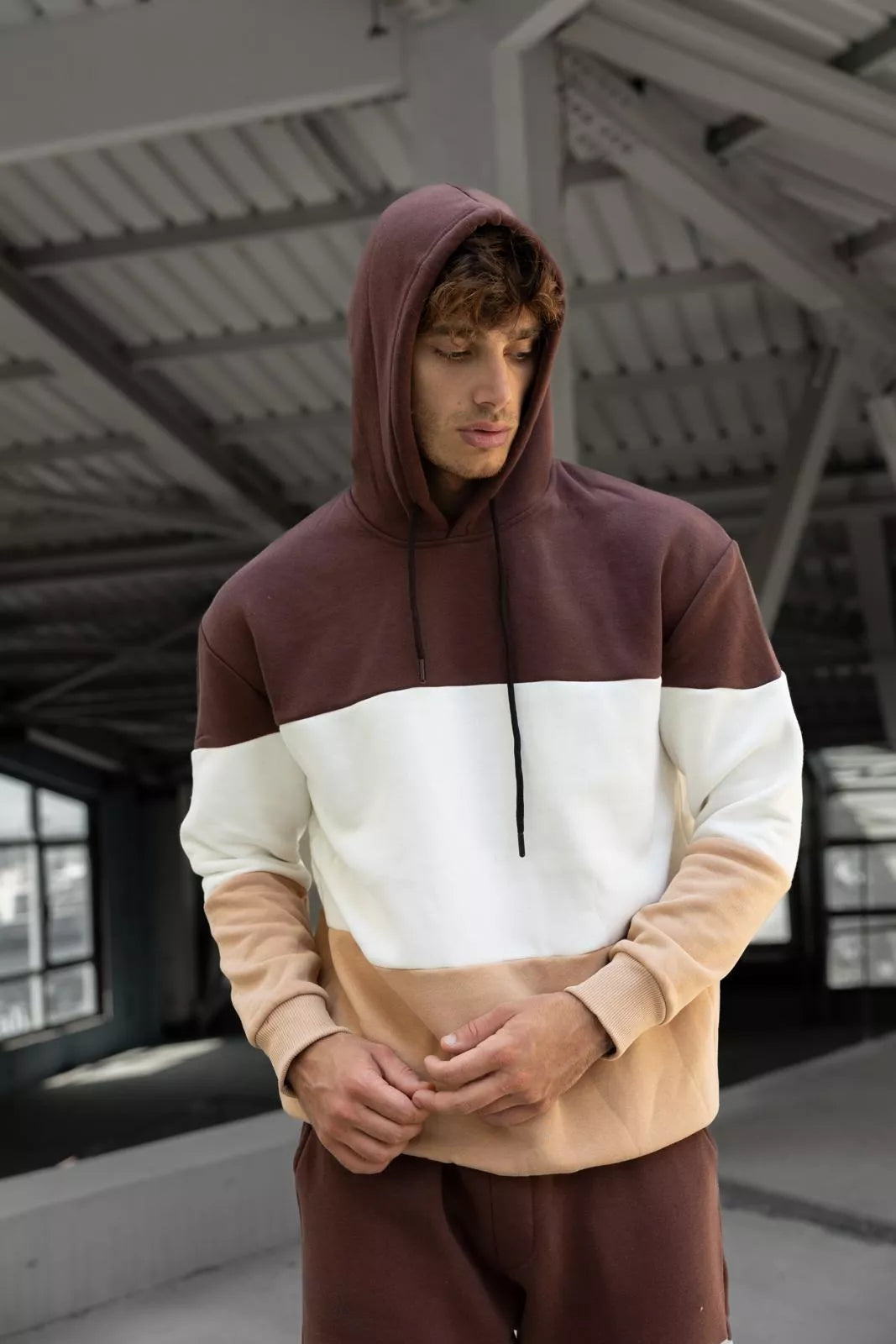 Men's three-color brown tracksuit One