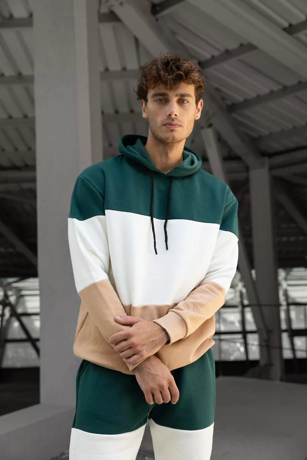 Men's three-color green tracksuit One