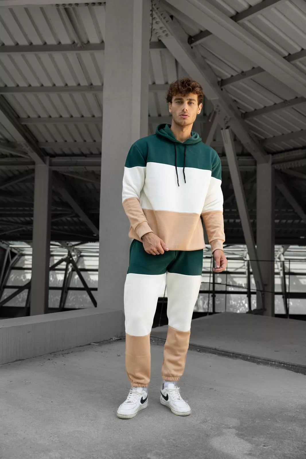 Men's three-color green tracksuit One