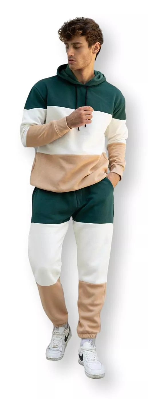 Men's three-color green tracksuit One