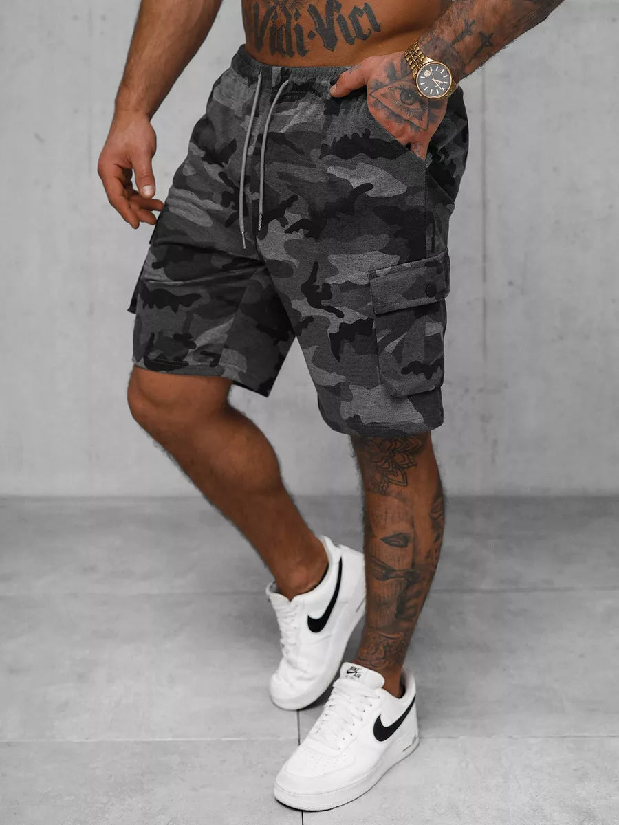 Men's dark gray camouflage shorts Army