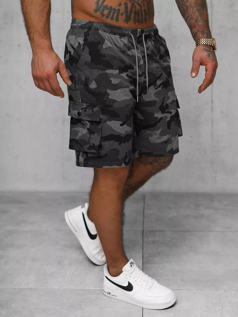 Men's dark gray camouflage shorts Army