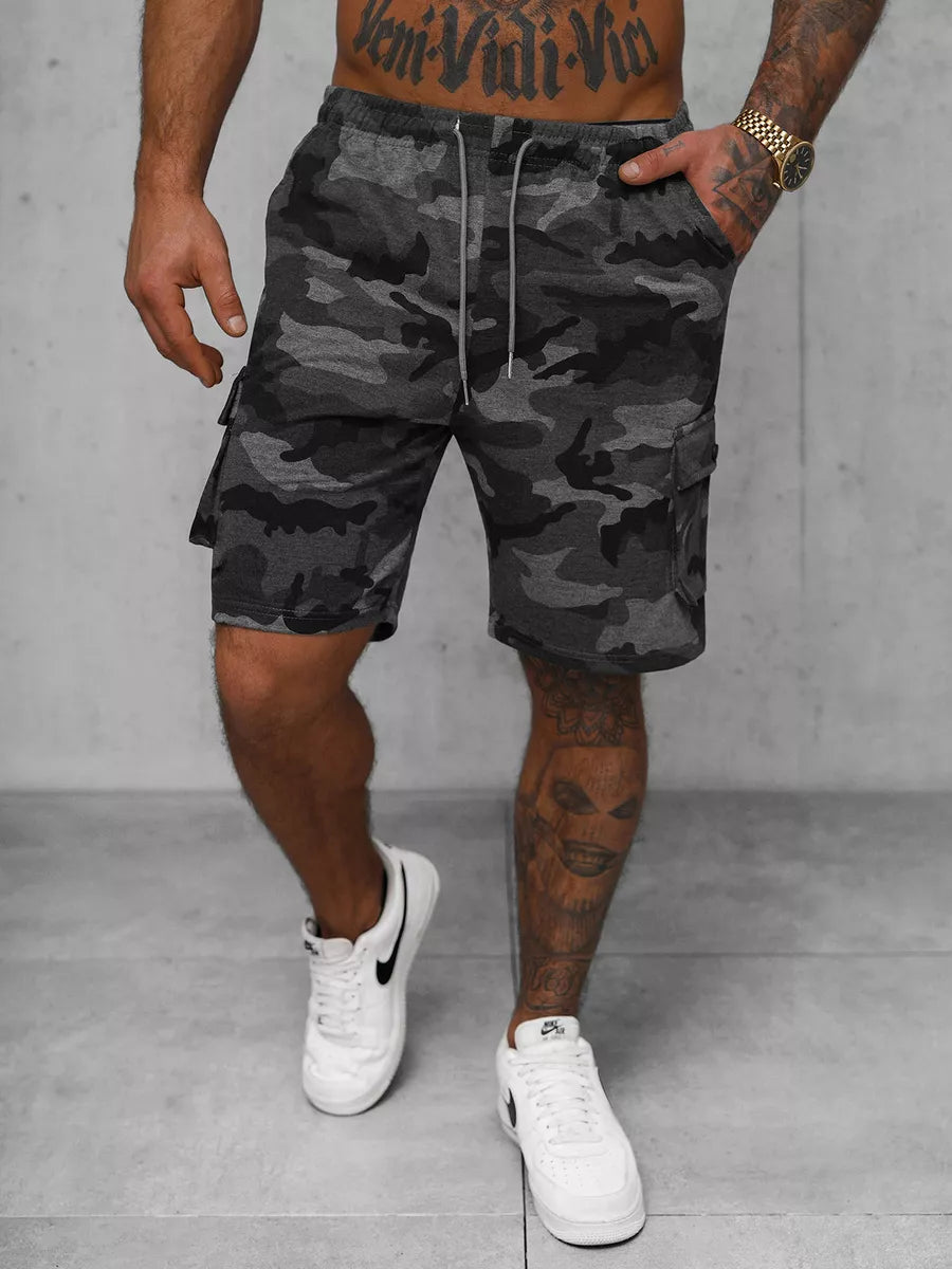 Men's dark gray camouflage shorts Army