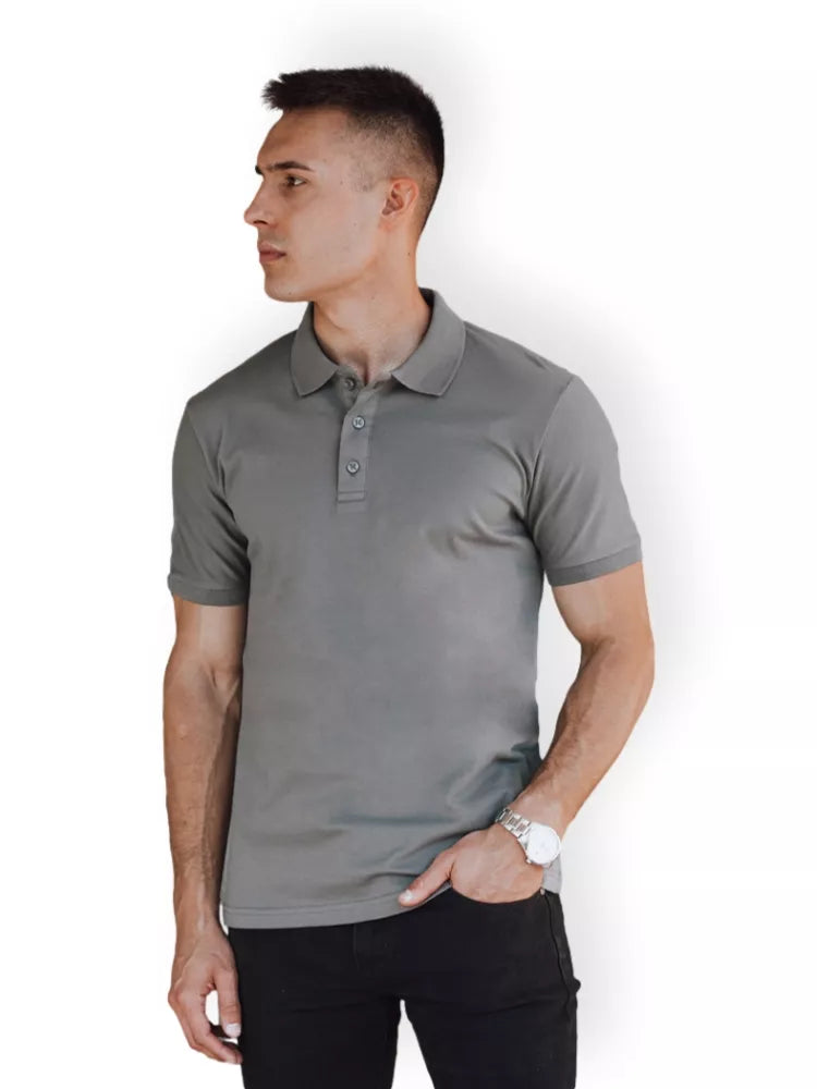 Men's dark gray polo shirt Metrol