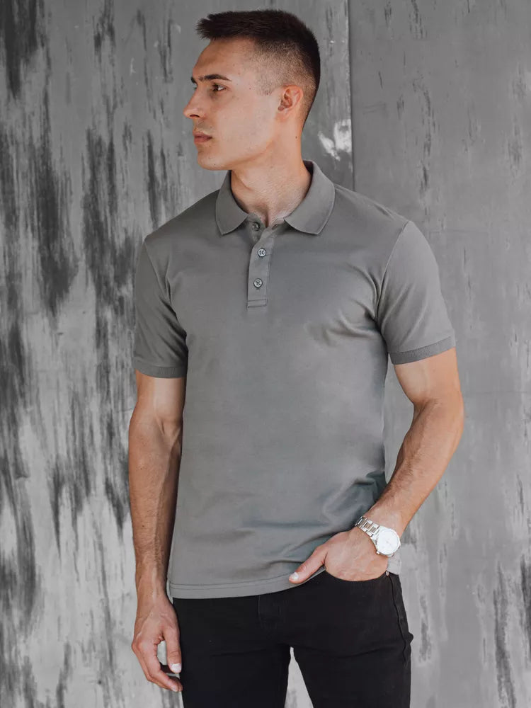 Men's dark gray polo shirt Metrol