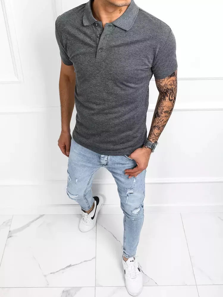 Men's dark gray polo shirt Palom