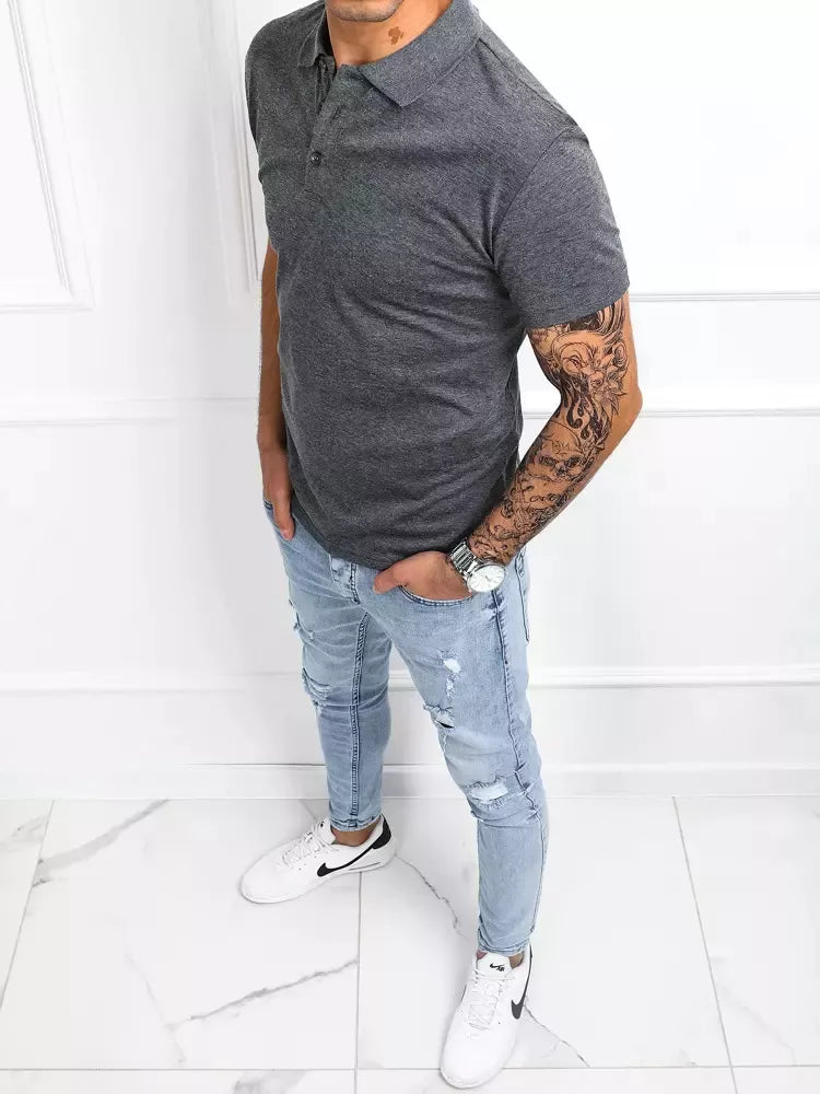Men's dark gray polo shirt Palom