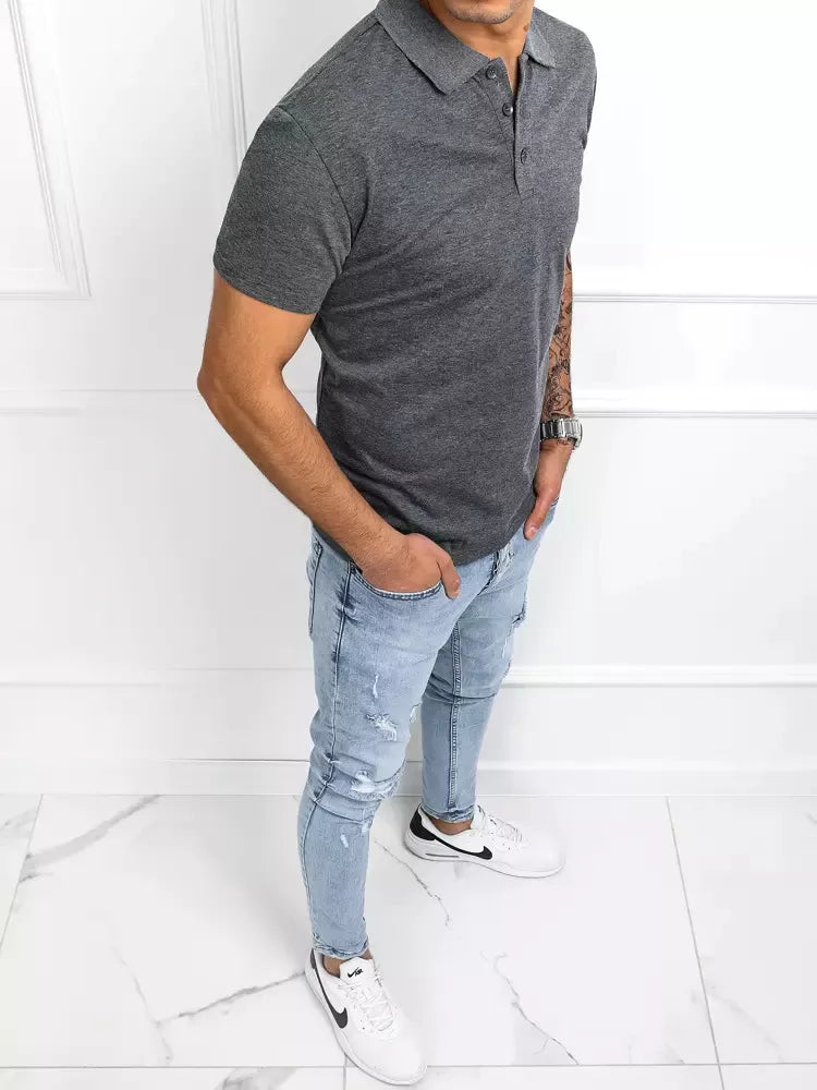 Men's dark gray polo shirt Palom