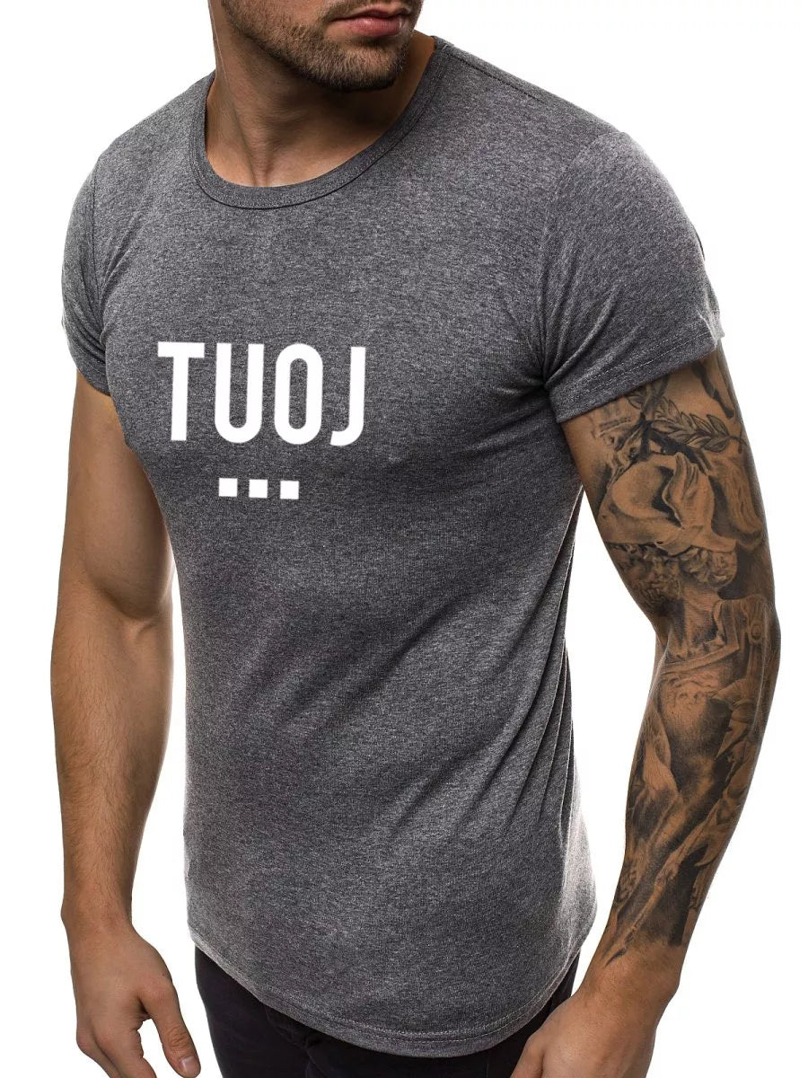 Men's dark gray T-shirt NOW (white)