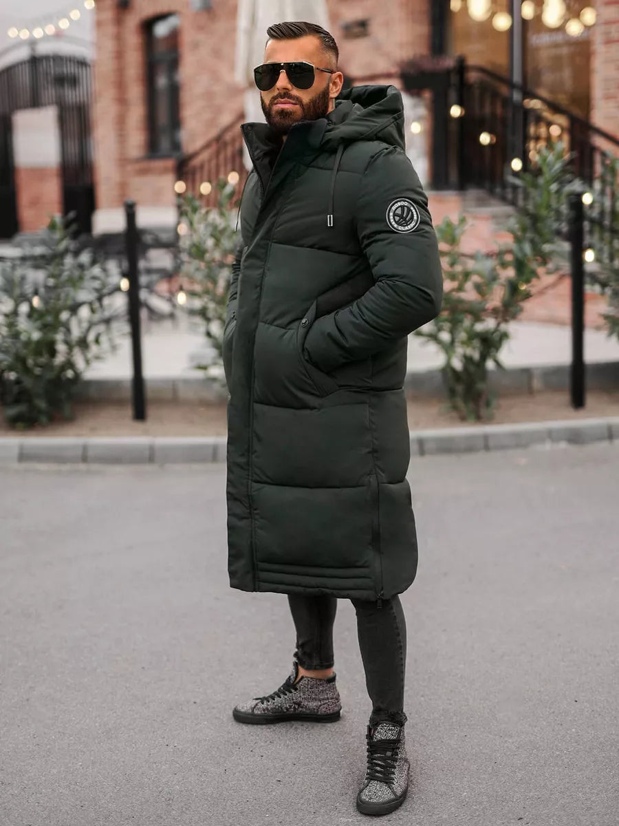 Men's dark green winter jacket Bruno