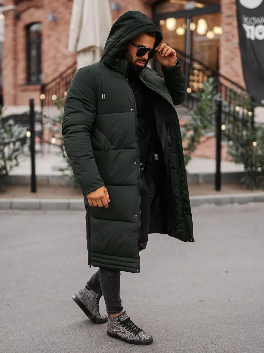 Men's dark green winter jacket Bruno
