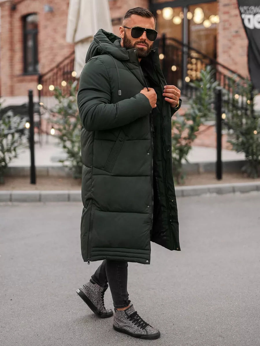 Men's dark green winter jacket Bruno