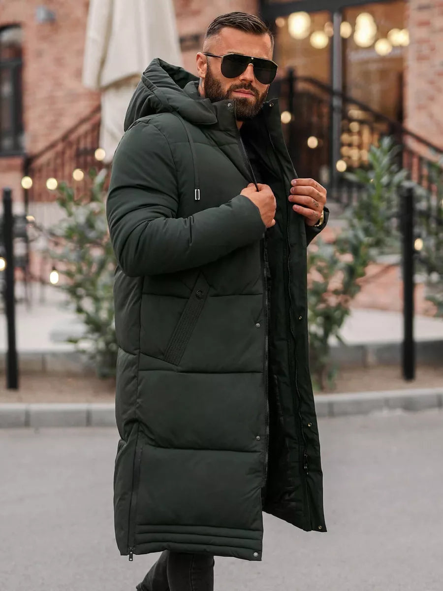 Men's dark green winter jacket Bruno