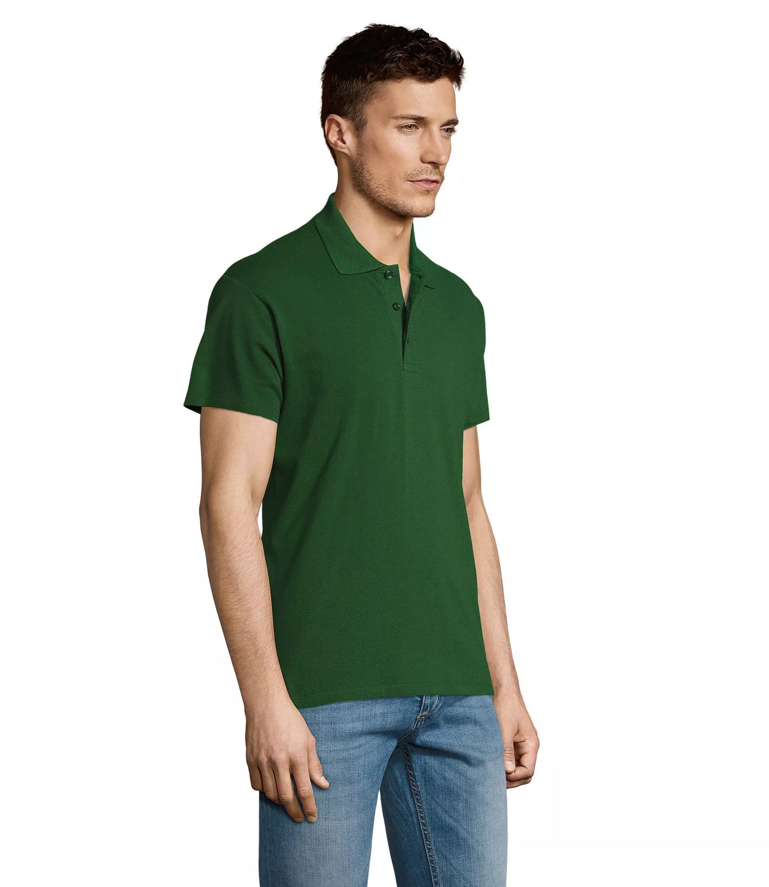 Men's dark green polo shirt Summer