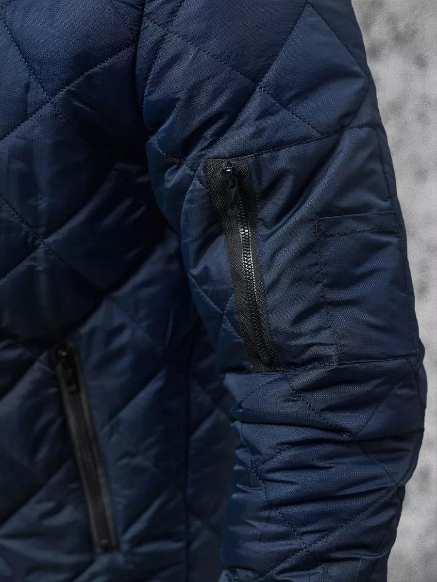 Men's dark blue jacket with hood Ogmina