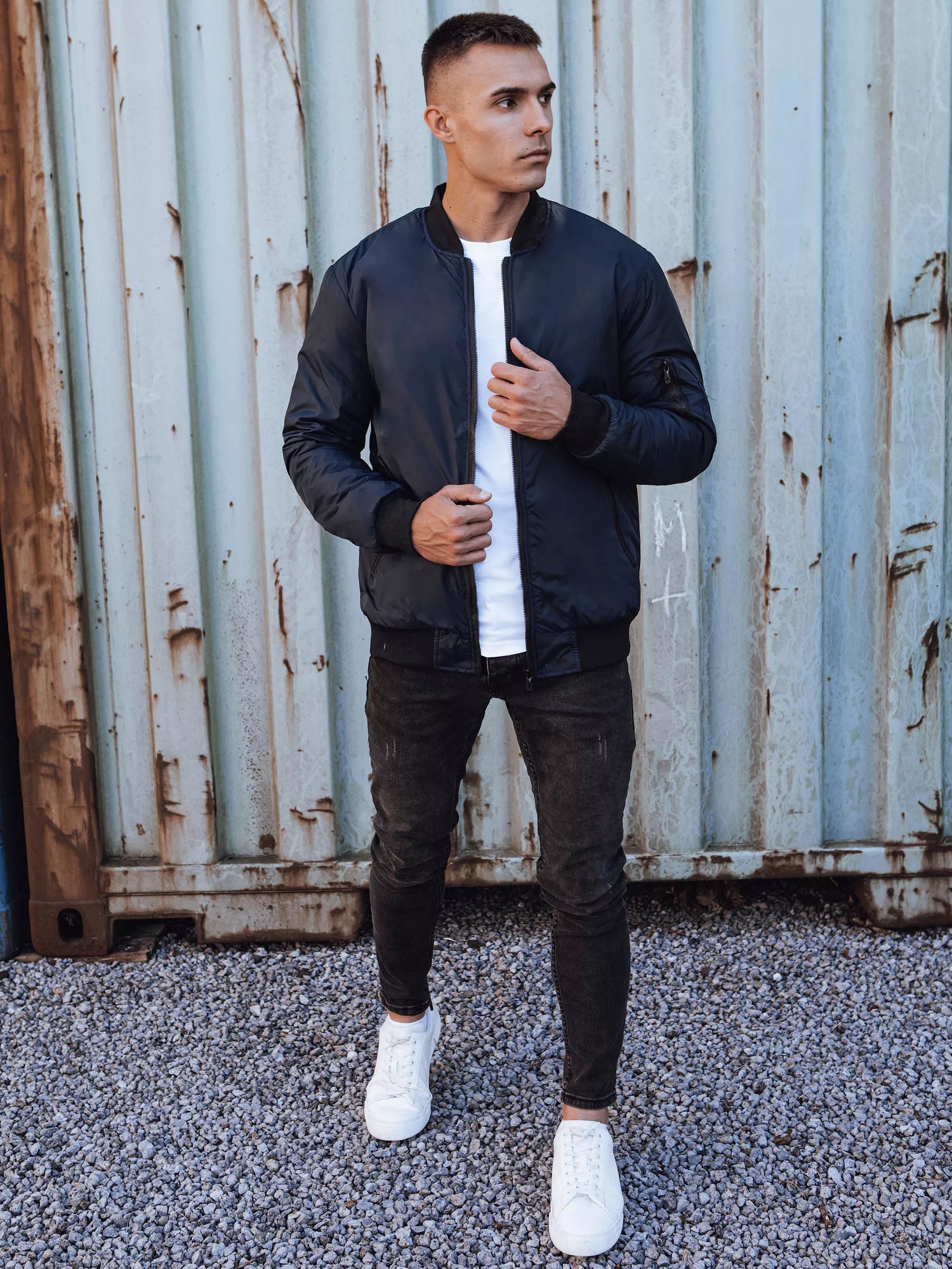 Men's dark blue jacket Route