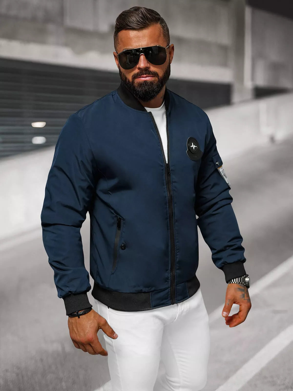 Men's dark blue spring jacket Marko