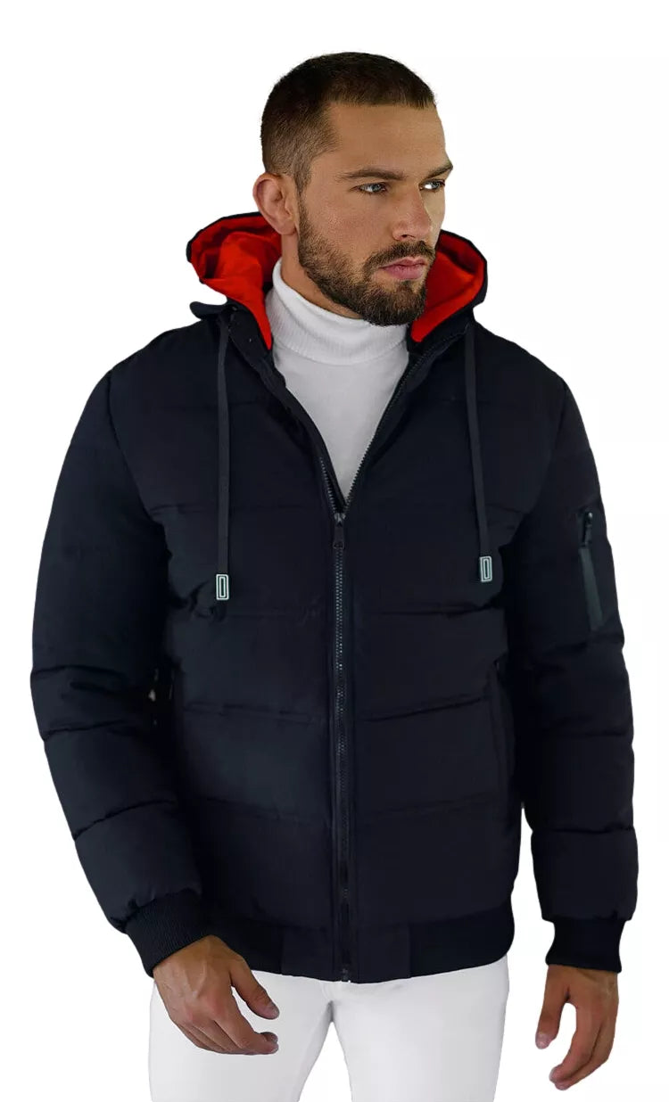 Men's dark blue winter jacket Rock