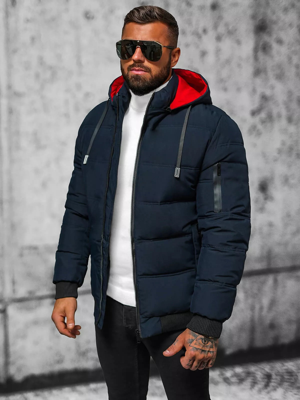 Men's dark blue winter jacket Rock