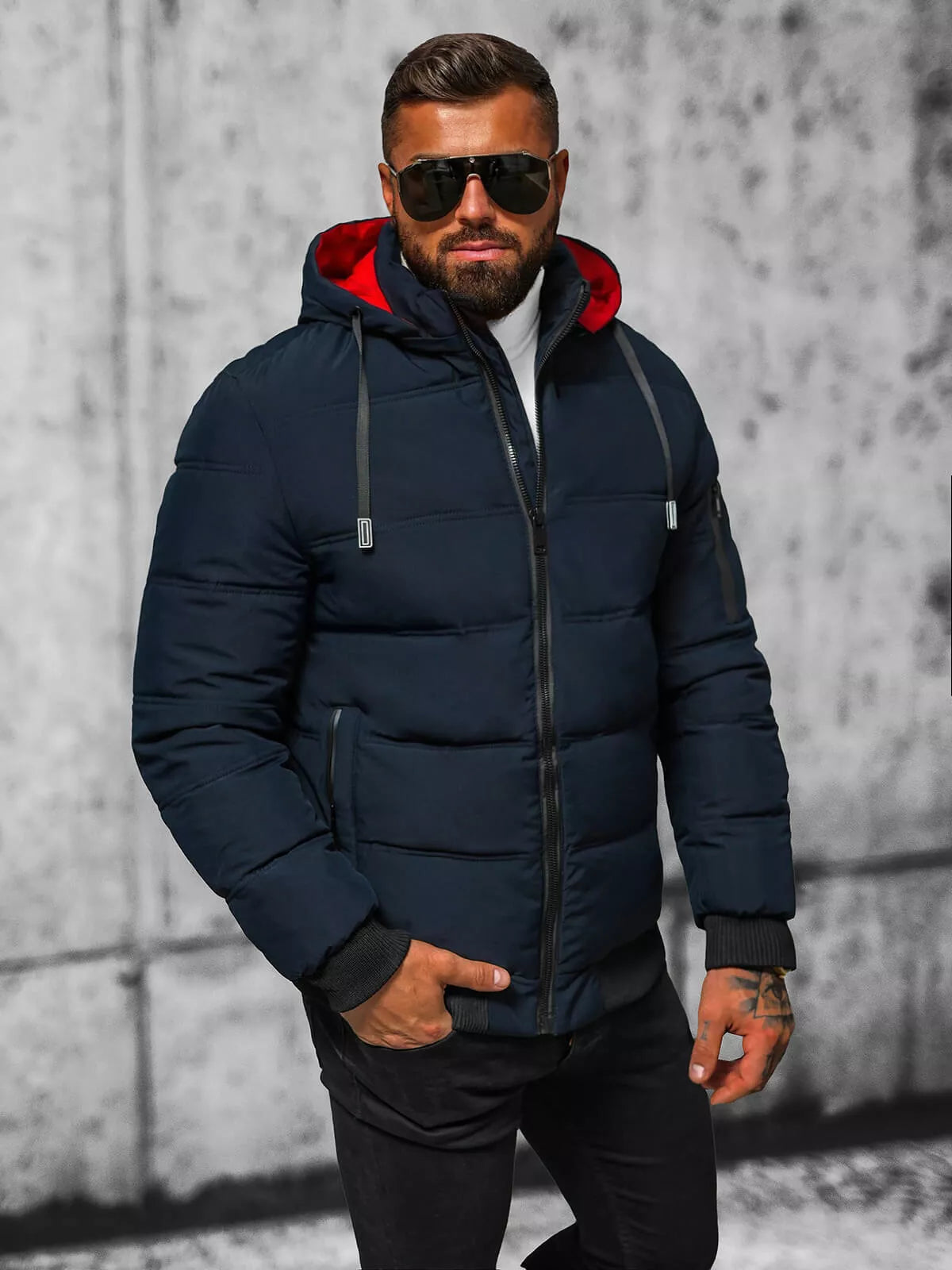 Men's dark blue winter jacket Rock